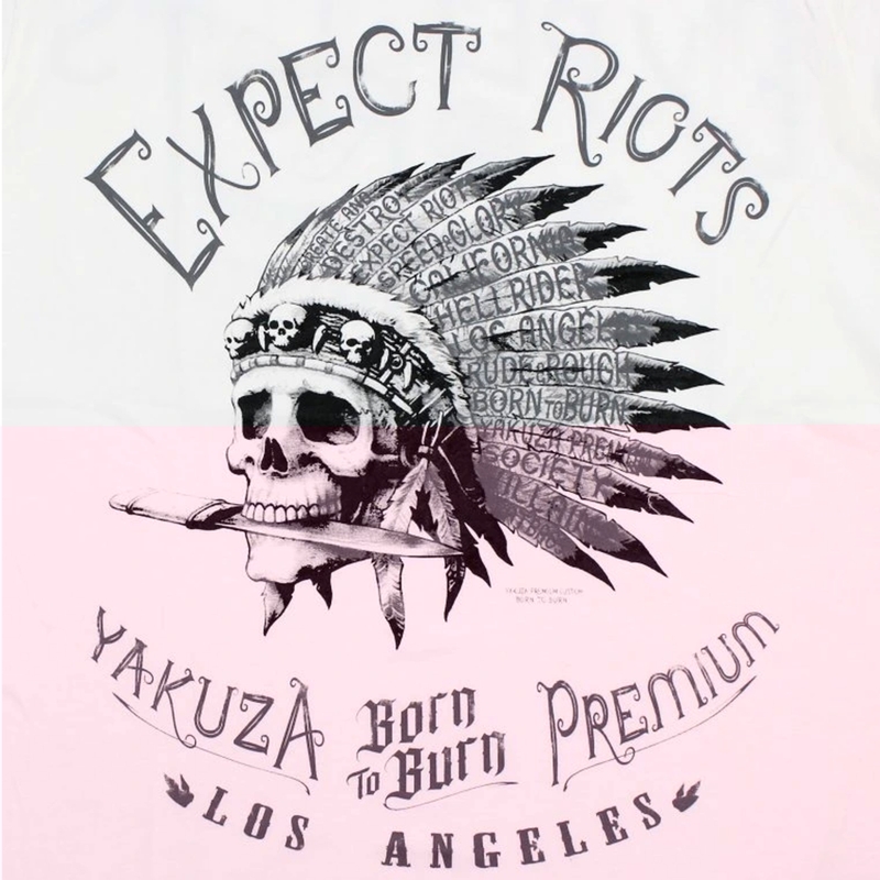 T-paita Yakuza Premium Odota mellakoita - Los Angeles valkoinen