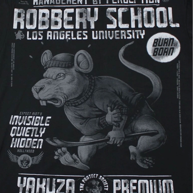 T-paita Yakuza Premium Robbery School - Los Angeles black