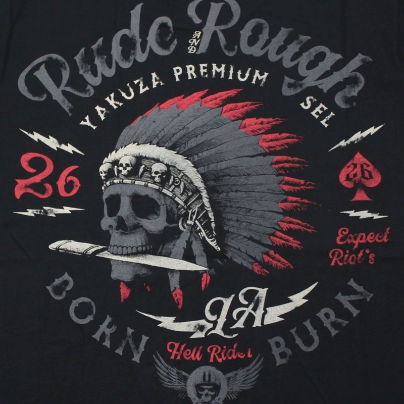 T-paita Yakuza Premium Rude and Rough - Los Angeles musta