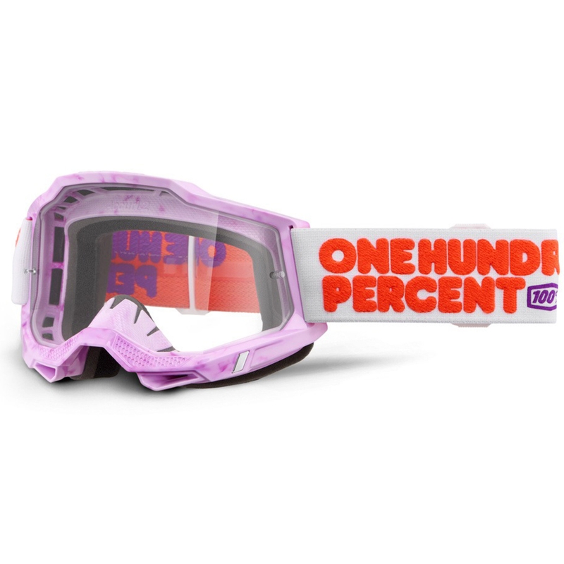 Motocross-lasit 100% Accuri 2 Hundreds kirkkaalla pleksillä varustettuna