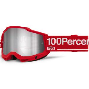 Motocross lasit 100% Accuri 2 Wolg hopeisella pleksillä 100% Accuri 2 Wolg hopeisella pleksillä