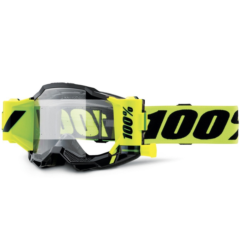 Motocross lasit 100% Accuri 2 Forecast fluo keltainen kirkas pleksi