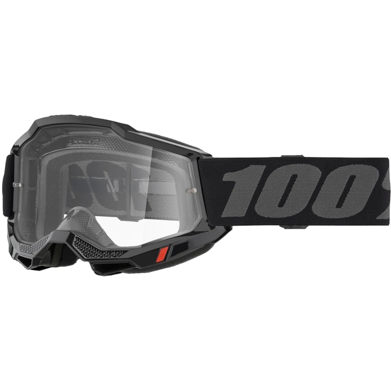 Lasten motocrosslasit 100% Accuri 2 Junior musta kirkkaalla pleksillä 100% Accuri 2 Junior musta kirkas pleksi