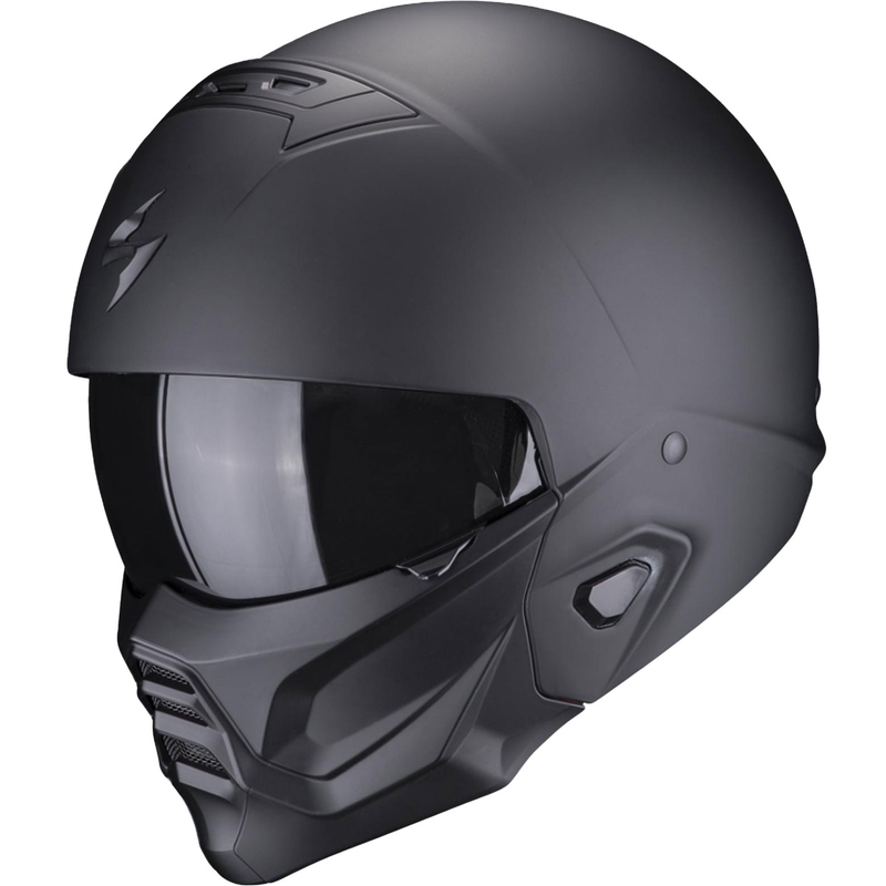 Avoin moottoripyöräilykypärä naamarilla Scorpion EXO-COMBAT II Solid black matta musta