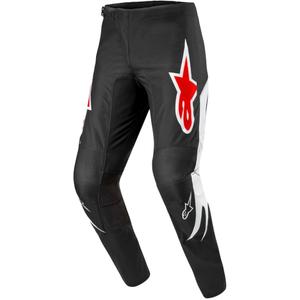 Alpinestars Fluid Lucent Motocross-housut musta, valkoinen ja punainen