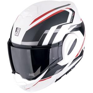 Scorpion EXO-TECH EVO FURIO avattava moottoripyöräkypärä mattavalkoinen-musta-punainen alennusmyynti