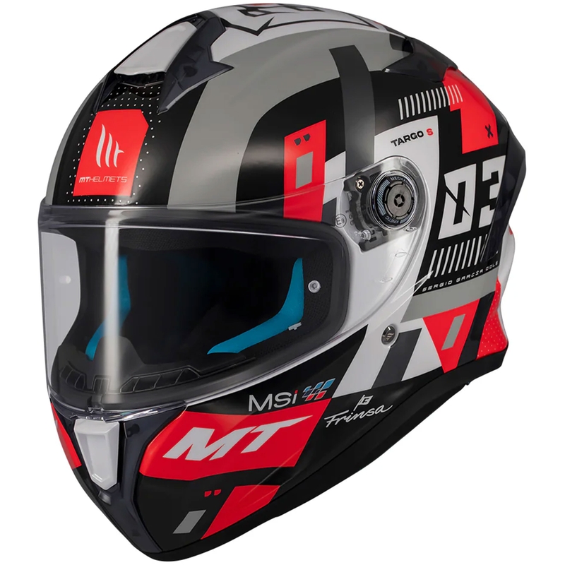 MT Targo S integroitu moottoripyöräilykypärä SERGIO GARCIA musta-harmaa-punainen