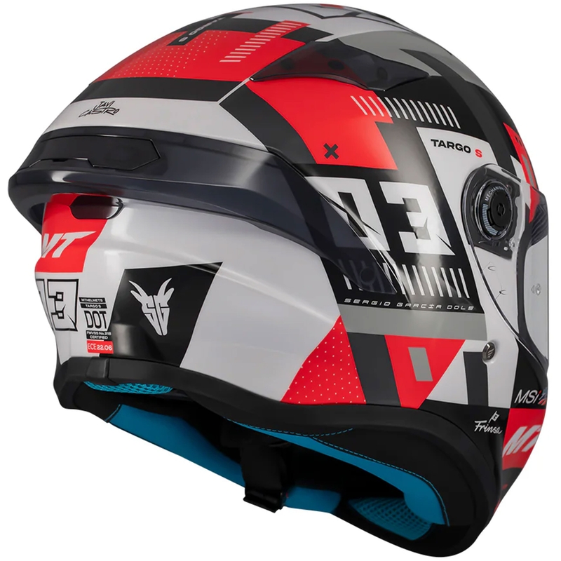 MT Targo S integroitu moottoripyöräilykypärä SERGIO GARCIA musta-harmaa-punainen