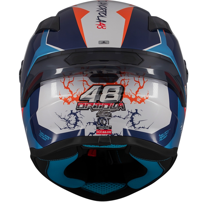 MT Targo S Ortola integroitu moottoripyöräilykypärä sininen ja valkoinen