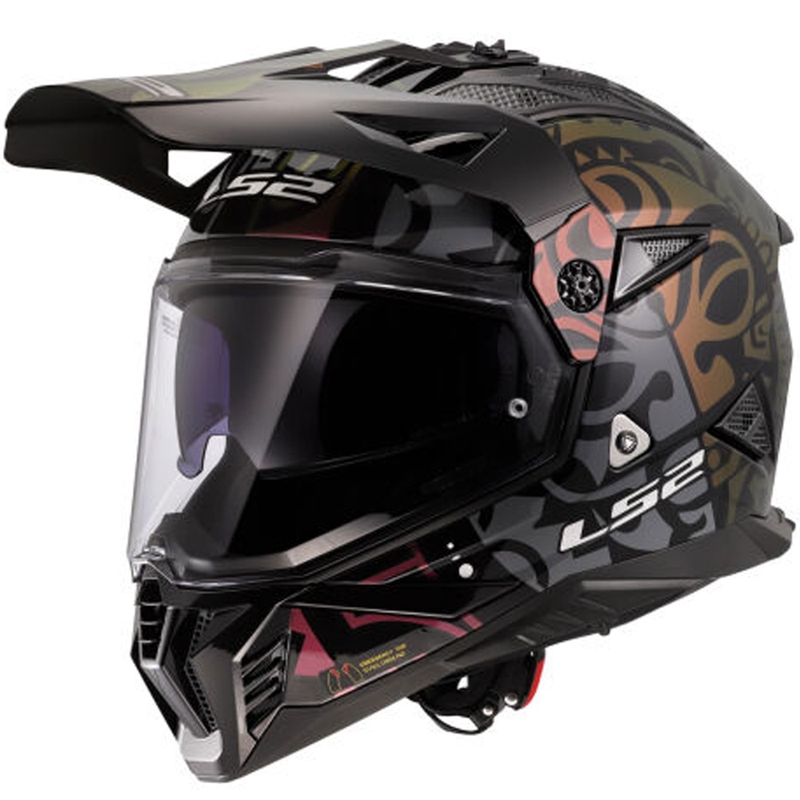 Enduro moottoripyöräilykypärä LS2 MX702 Pioneer II Rangi musta