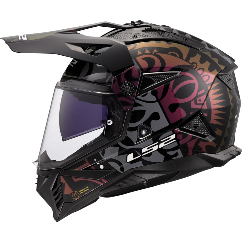 Enduro moottoripyöräilykypärä LS2 MX702 Pioneer II Rangi musta