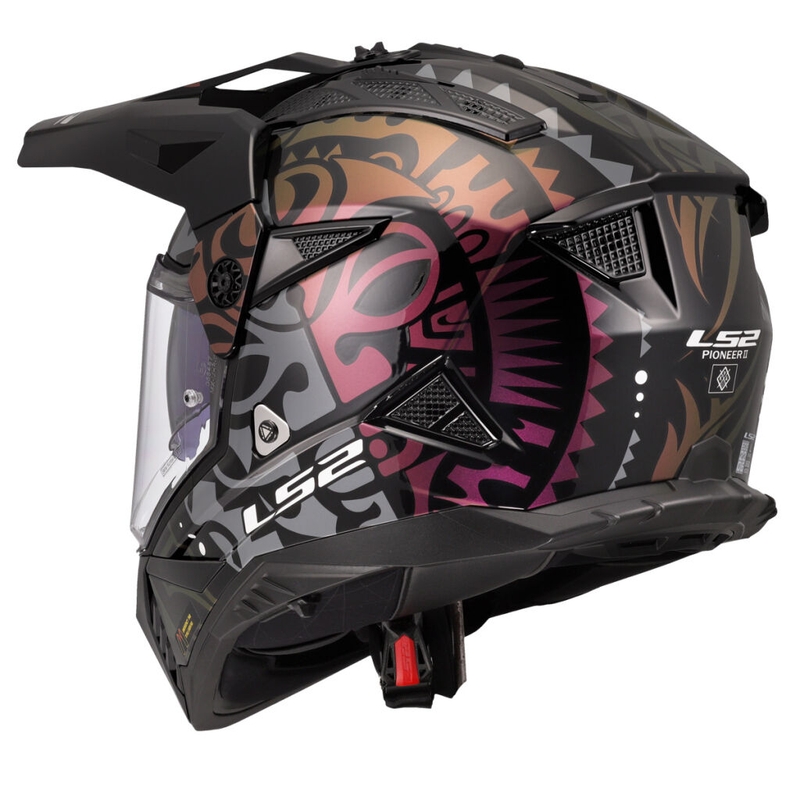 Enduro moottoripyöräilykypärä LS2 MX702 Pioneer II Rangi musta