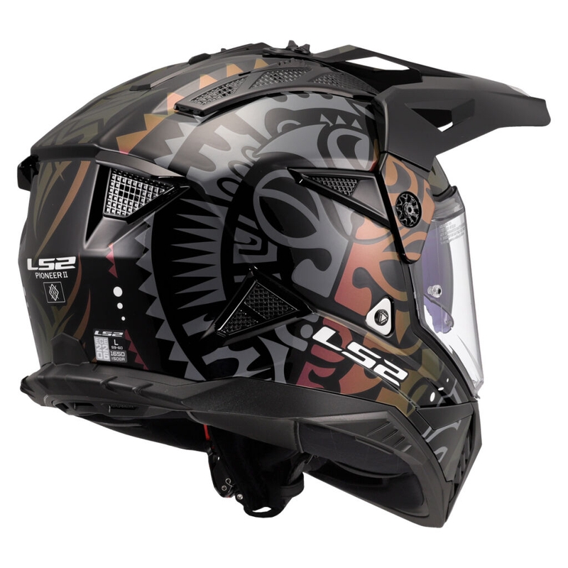 Enduro moottoripyöräilykypärä LS2 MX702 Pioneer II Rangi musta