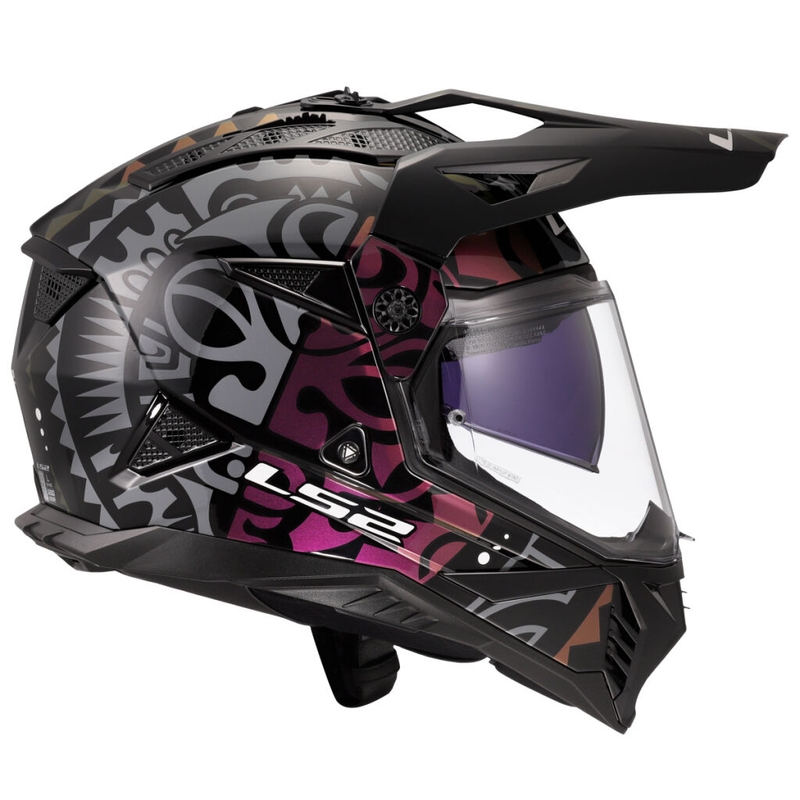 Enduro moottoripyöräilykypärä LS2 MX702 Pioneer II Rangi musta