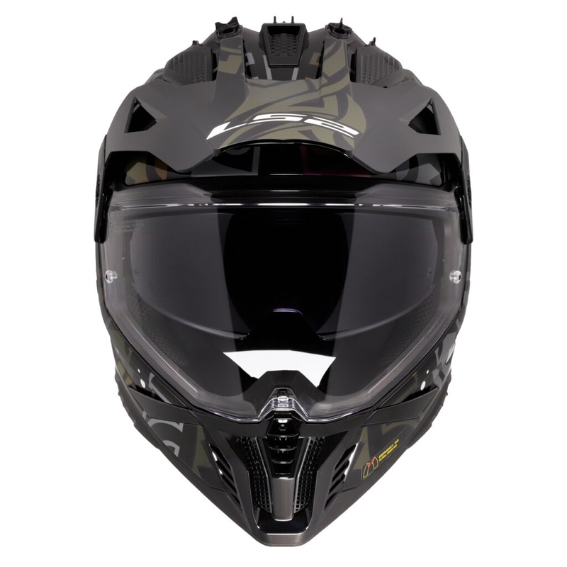 Enduro moottoripyöräilykypärä LS2 MX702 Pioneer II Rangi musta