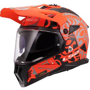 Enduro moottoripyöräilykypärä LS2 MX702 Pioneer II Rangi oranssi