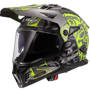Enduro-moottoripyöräkypärä LS2 MX702 Pioneer II Rangi fluo keltainen