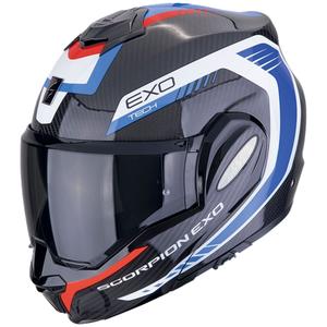 Taitettava moottoripyöräilykypärä Scorpion EXO-TECH EVO CARBON COSY musta-sininen-punainen