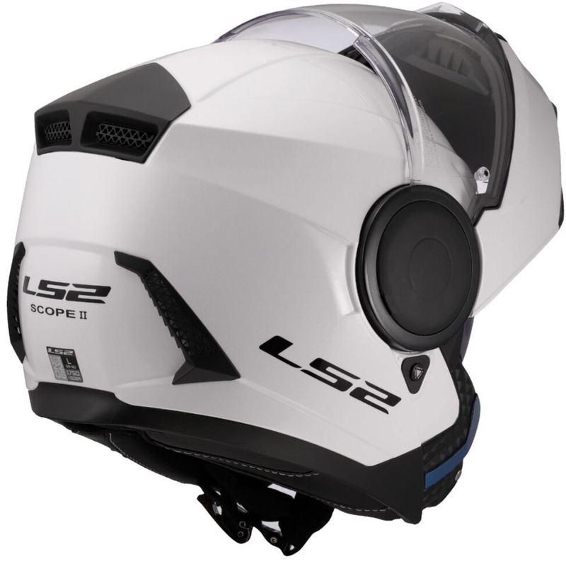 LS2 FF902 Scope II Solid valkoinen flip-up moottoripyöräilykypärä