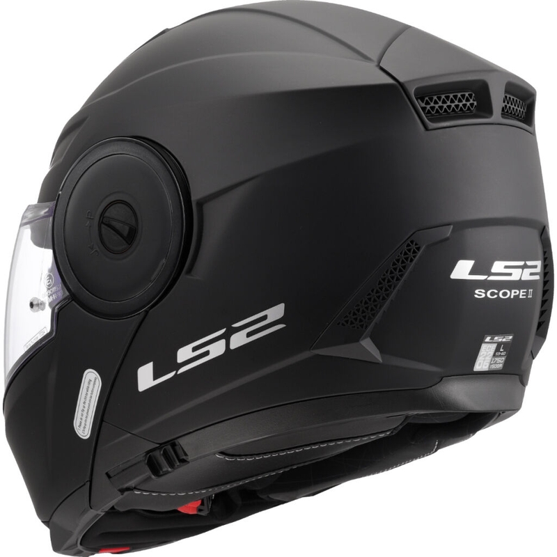 LS2 FF902 Scope II Solid Matte Black Flip-up moottoripyöräilykypärä