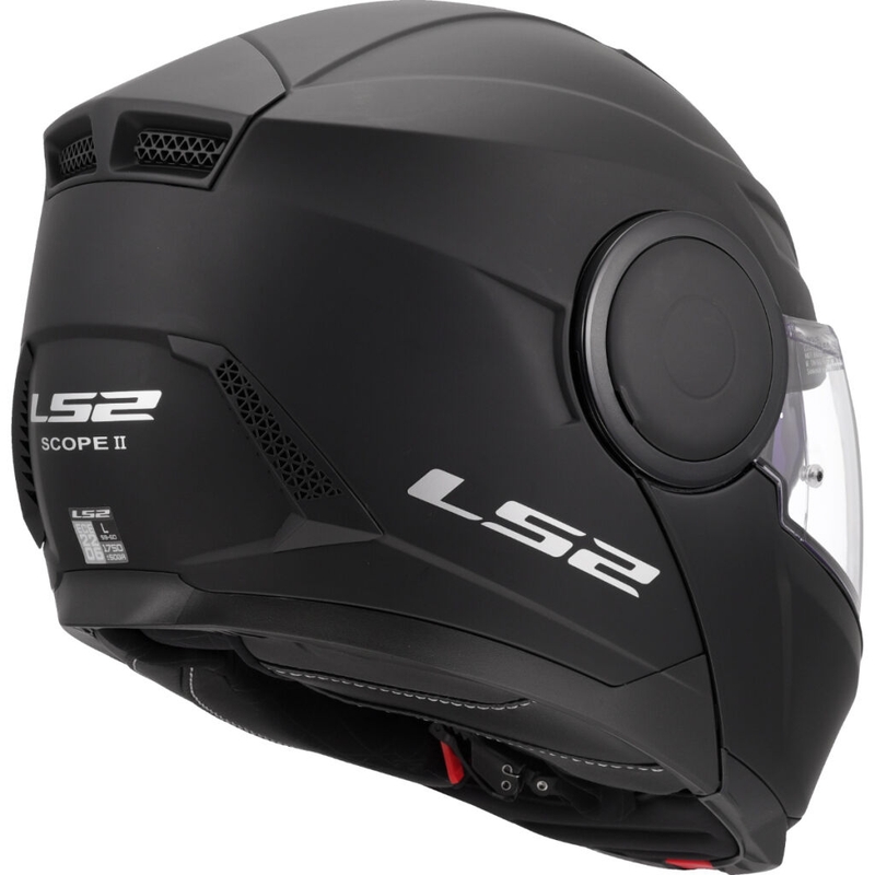 LS2 FF902 Scope II Solid Matte Black Flip-up moottoripyöräilykypärä