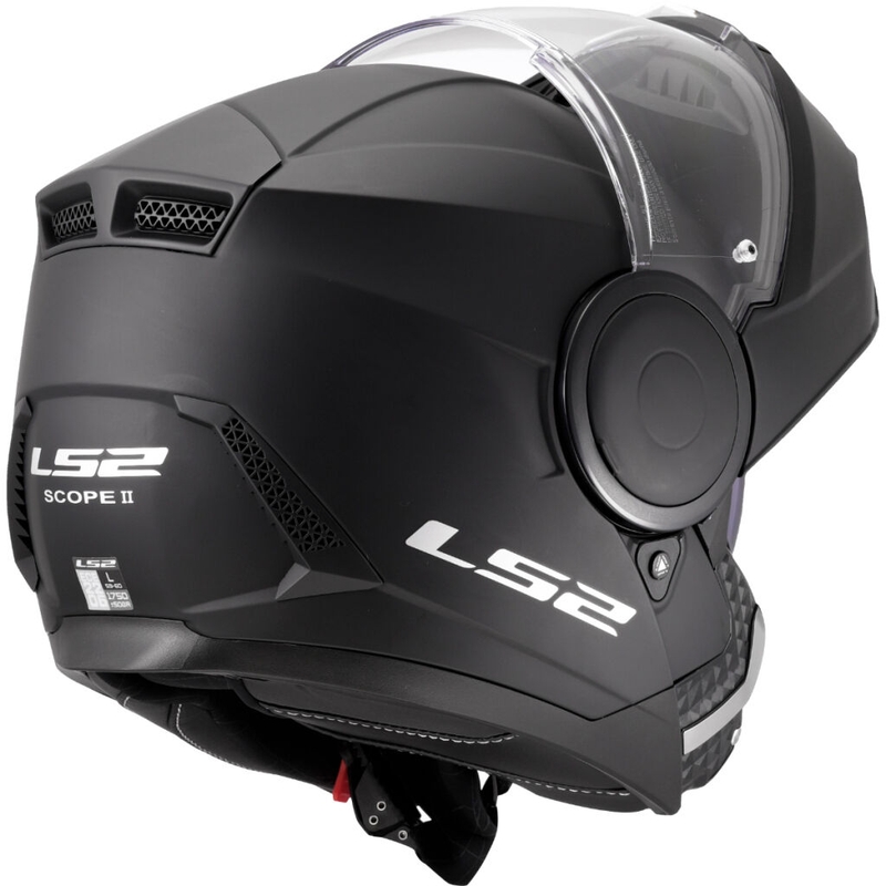 LS2 FF902 Scope II Solid Matte Black Flip-up moottoripyöräilykypärä