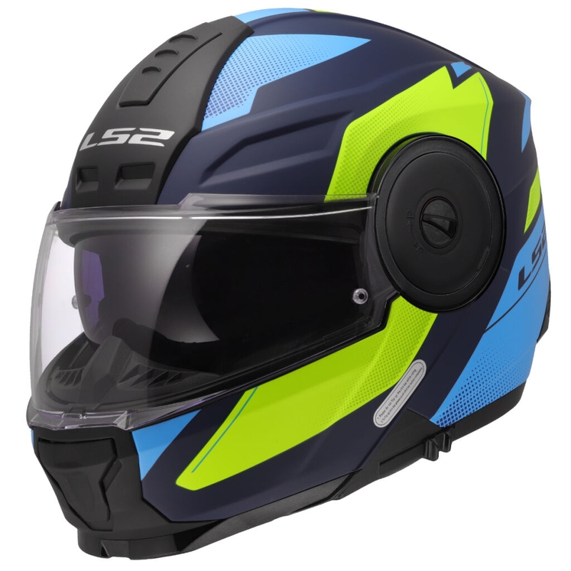 Flip-up moottoripyöräilykypärä LS2 FF902 Scope II Duria sini-fluo keltainen