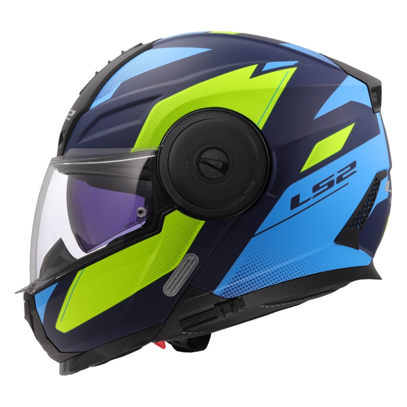 Flip-up moottoripyöräilykypärä LS2 FF902 Scope II Duria sini-fluo keltainen