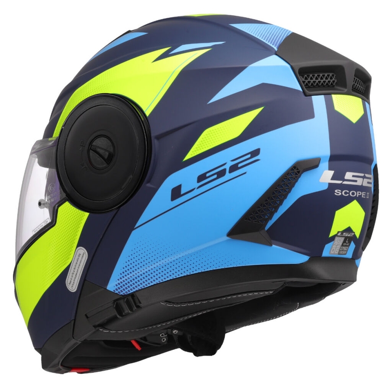 Flip-up moottoripyöräilykypärä LS2 FF902 Scope II Duria sini-fluo keltainen
