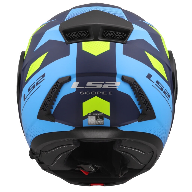 Flip-up moottoripyöräilykypärä LS2 FF902 Scope II Duria sini-fluo keltainen