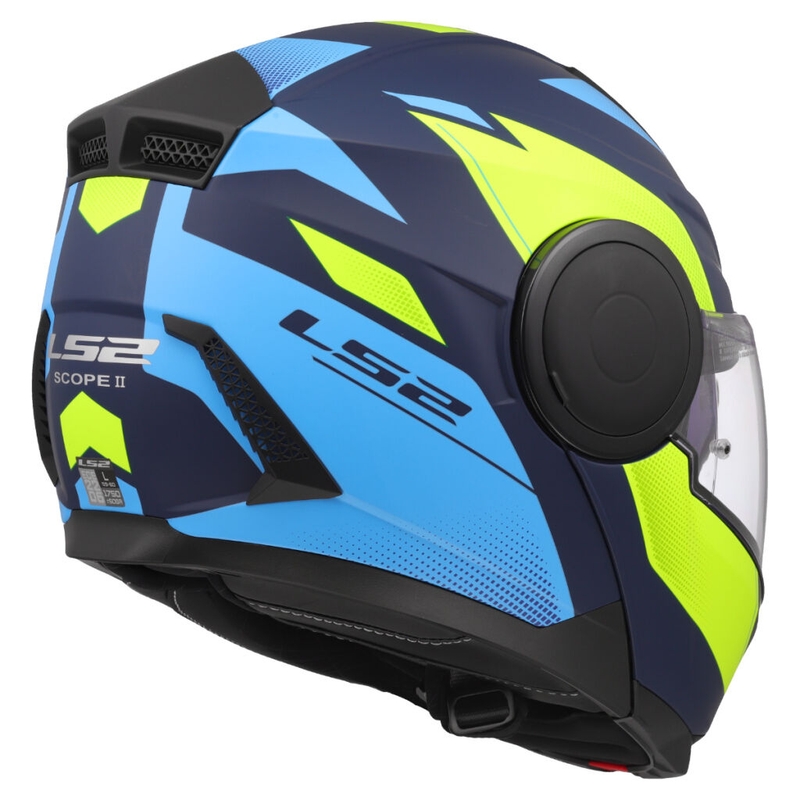 Flip-up moottoripyöräilykypärä LS2 FF902 Scope II Duria sini-fluo keltainen