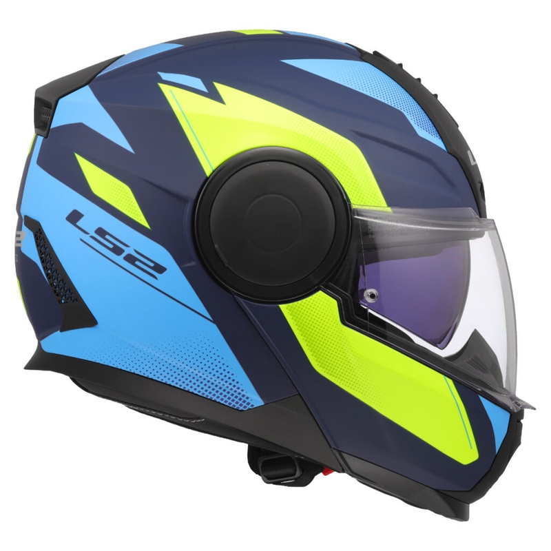Flip-up moottoripyöräilykypärä LS2 FF902 Scope II Duria sini-fluo keltainen