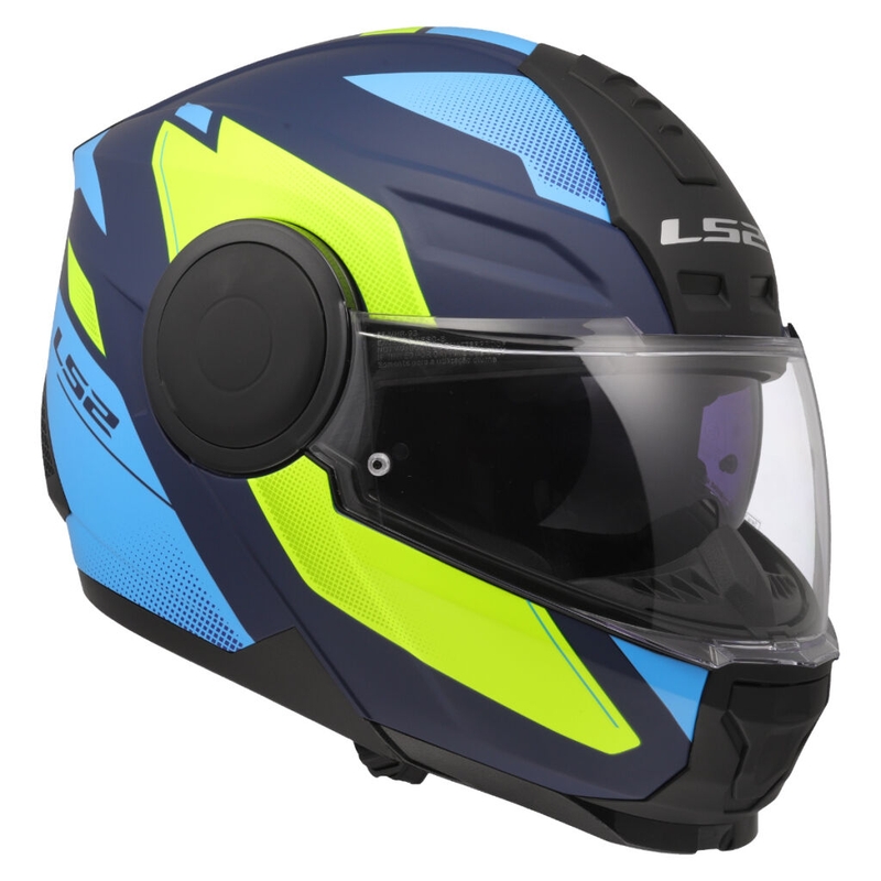 Flip-up moottoripyöräilykypärä LS2 FF902 Scope II Duria sini-fluo keltainen