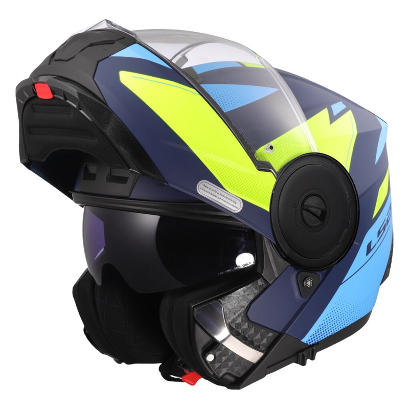 Flip-up moottoripyöräilykypärä LS2 FF902 Scope II Duria sini-fluo keltainen