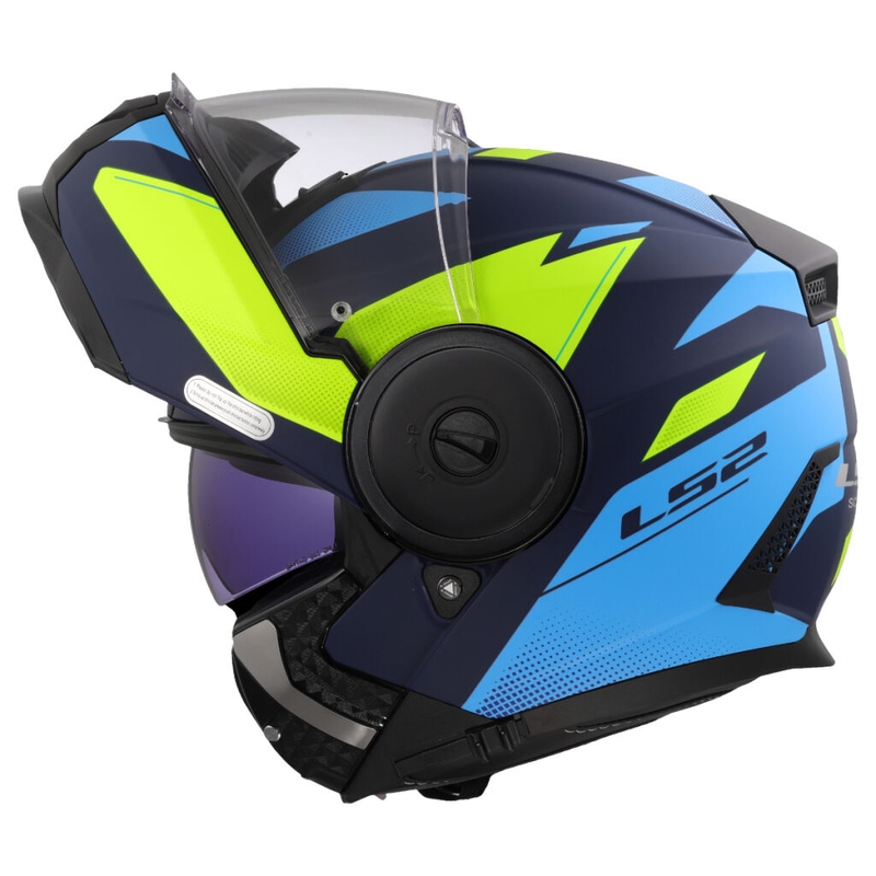Flip-up moottoripyöräilykypärä LS2 FF902 Scope II Duria sini-fluo keltainen