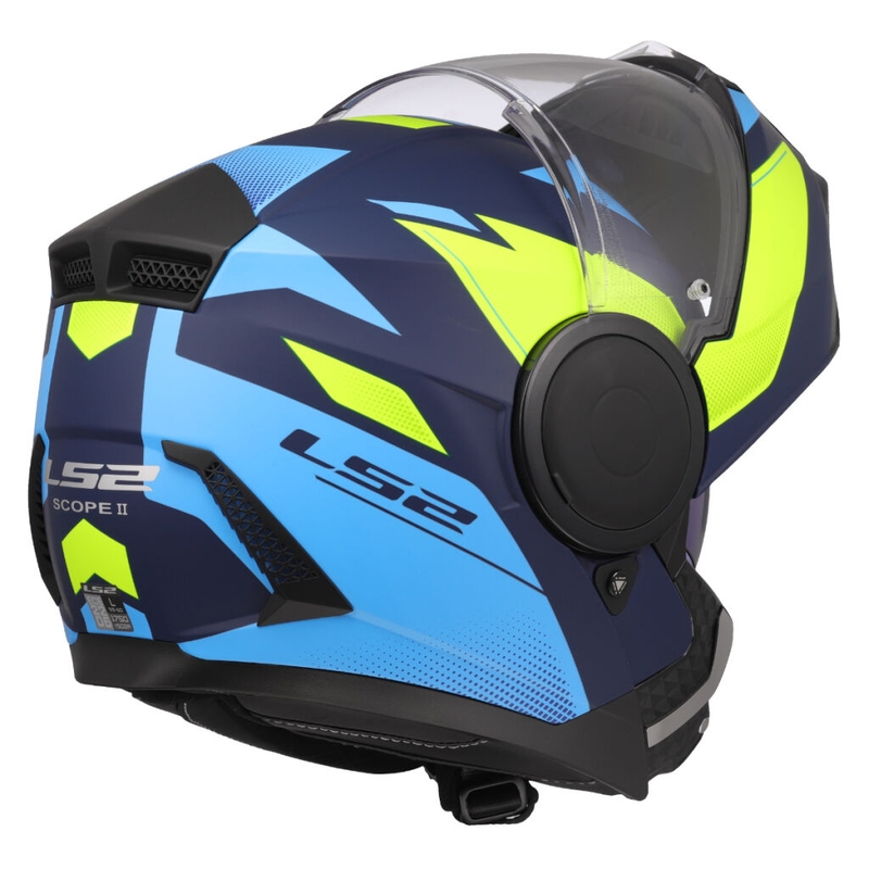 Flip-up moottoripyöräilykypärä LS2 FF902 Scope II Duria sini-fluo keltainen