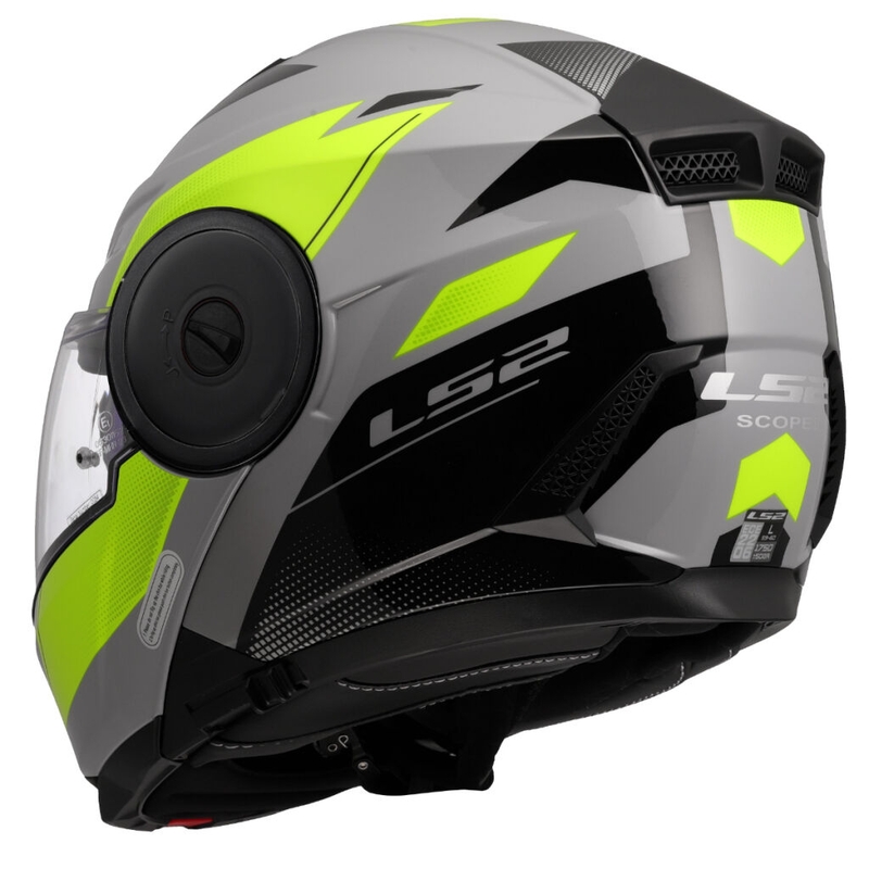 Flip-up moottoripyöräilykypärä LS2 FF902 Scope II Duria harmaa-fluo keltainen