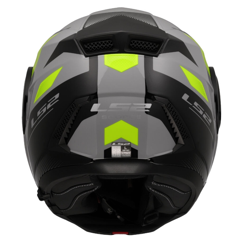 Flip-up moottoripyöräilykypärä LS2 FF902 Scope II Duria harmaa-fluo keltainen