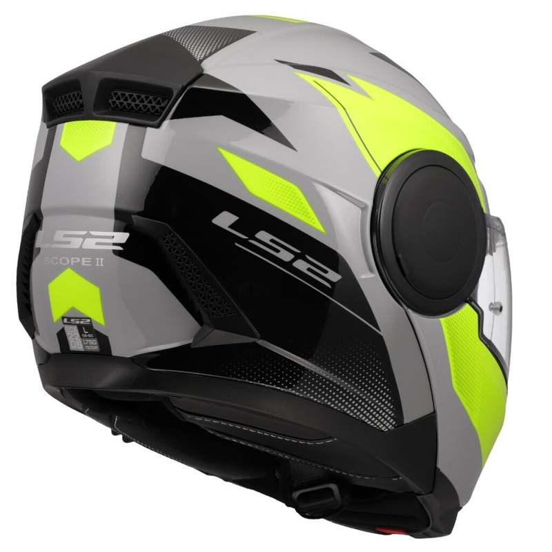 Flip-up moottoripyöräilykypärä LS2 FF902 Scope II Duria harmaa-fluo keltainen