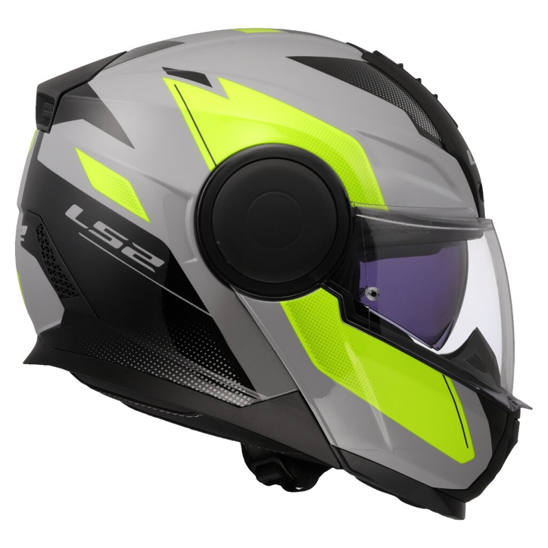 Flip-up moottoripyöräilykypärä LS2 FF902 Scope II Duria harmaa-fluo keltainen