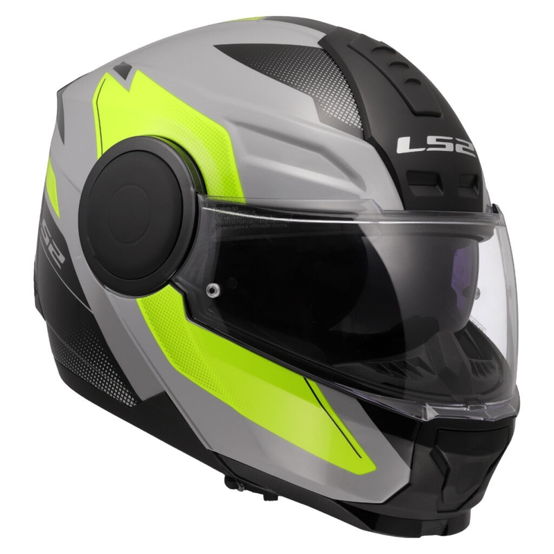 Flip-up moottoripyöräilykypärä LS2 FF902 Scope II Duria harmaa-fluo keltainen