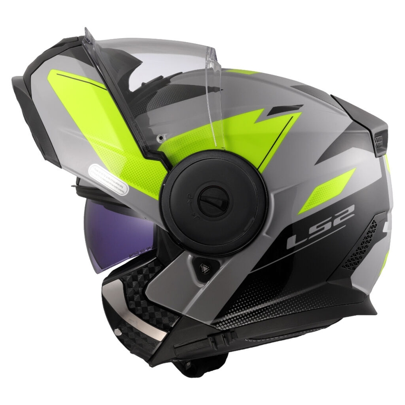 Flip-up moottoripyöräilykypärä LS2 FF902 Scope II Duria harmaa-fluo keltainen