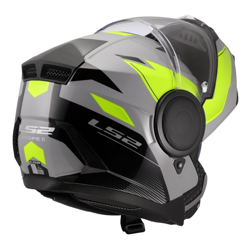 Flip-up moottoripyöräilykypärä LS2 FF902 Scope II Duria harmaa-fluo keltainen