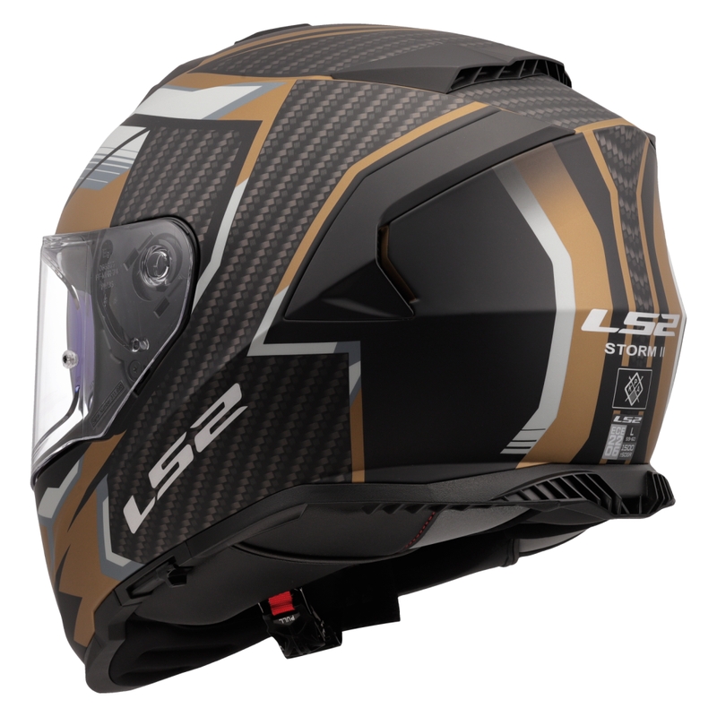 LS2 FF800 Storm II Tracker musta ja kultainen integroitu moottoripyöräilykypärä