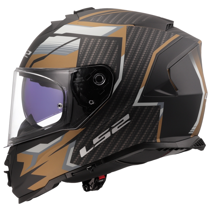 LS2 FF800 Storm II Tracker musta ja kultainen integroitu moottoripyöräilykypärä