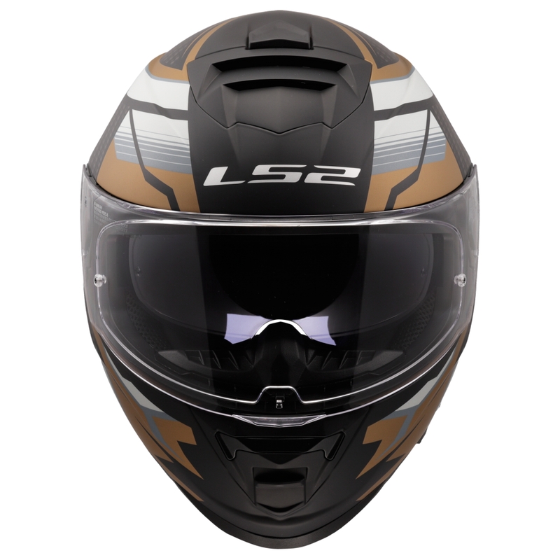 LS2 FF800 Storm II Tracker musta ja kultainen integroitu moottoripyöräilykypärä