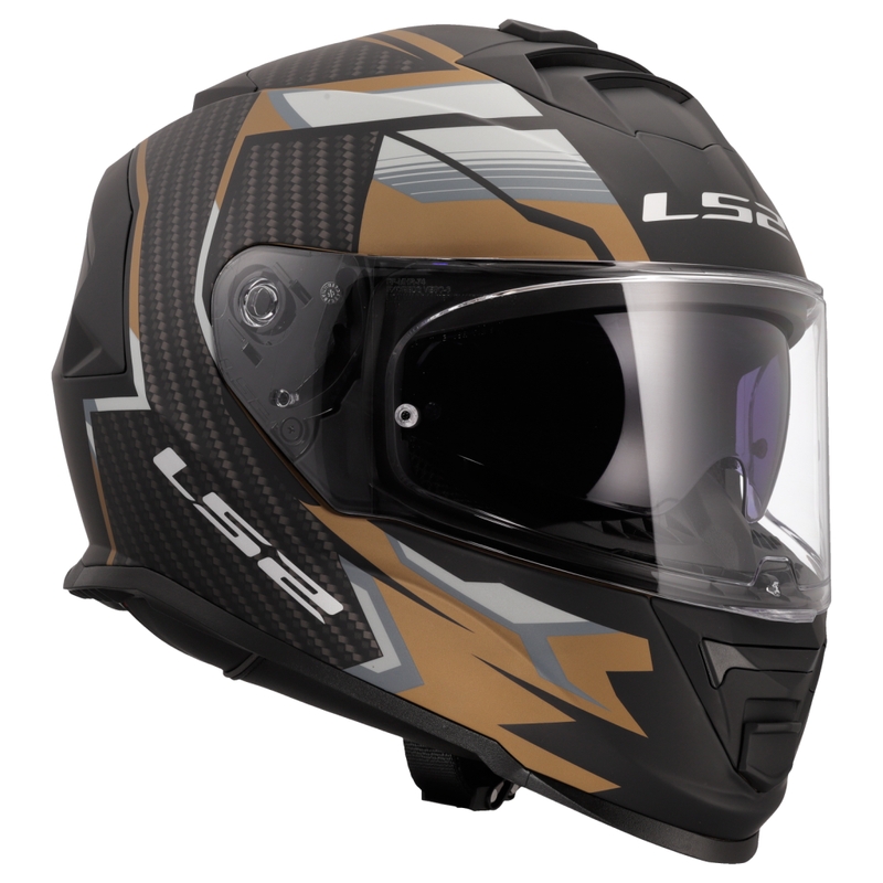 LS2 FF800 Storm II Tracker musta ja kultainen integroitu moottoripyöräilykypärä