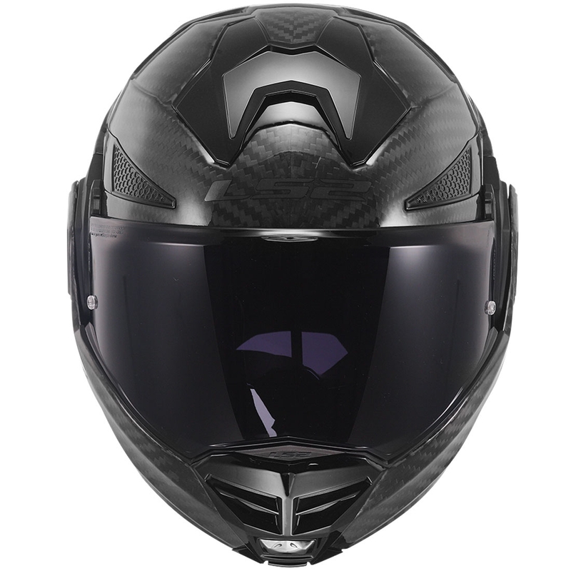 LS2 FF901 Advant X Solid Carbon Musta taittuva moottoripyöräilykypärä