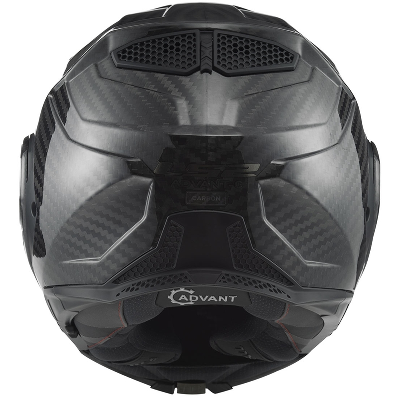 LS2 FF901 Advant X Solid Carbon Musta taittuva moottoripyöräilykypärä