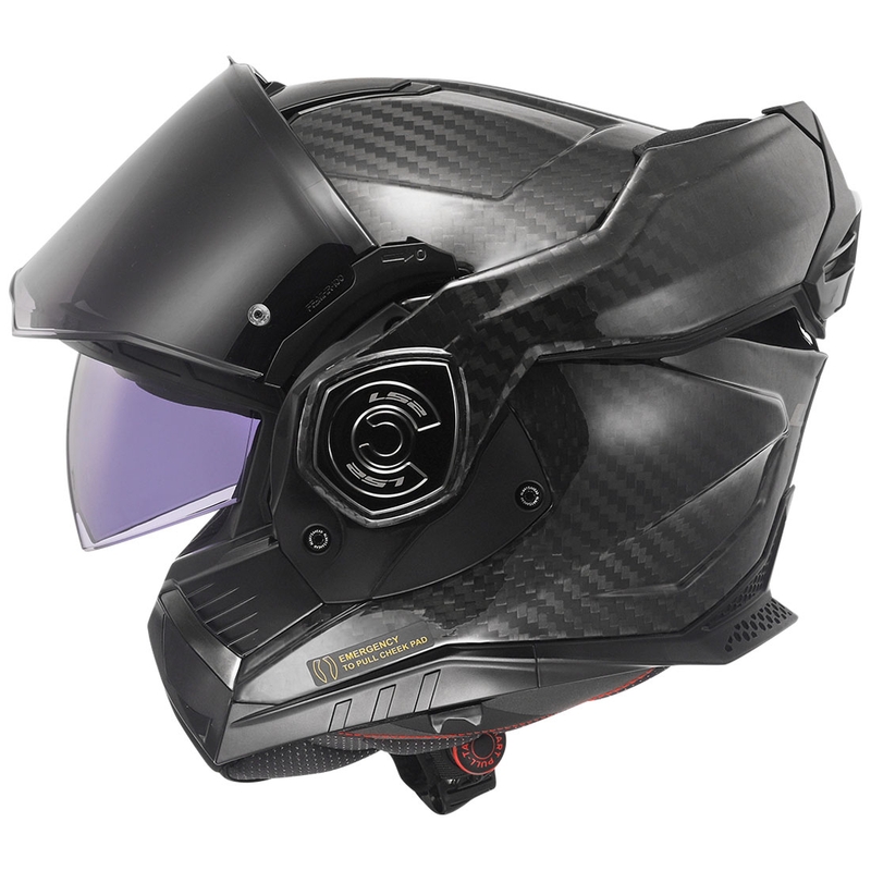 LS2 FF901 Advant X Solid Carbon Musta taittuva moottoripyöräilykypärä